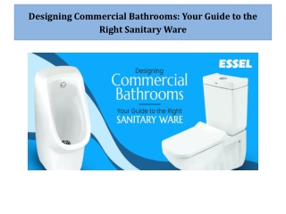 Designing Commercial Bathrooms Your Guide to the Right Sanitary Ware