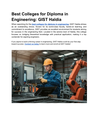 best colleges for diploma in engineering gist