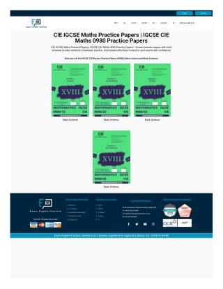 CIE IGCSE Maths Practice Papers | CIE IGCSE Maths