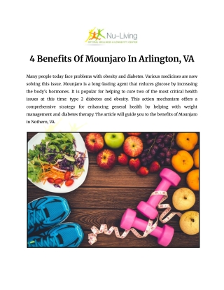 4 Benefits Of Mounjaro In Arlington, VA