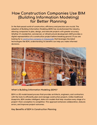 how construction companies use bim building