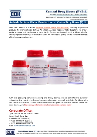 Andrade Peptone Water Manufacturers