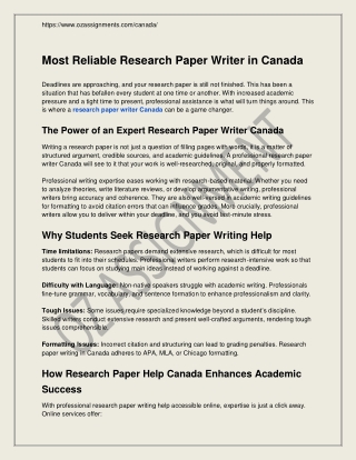 Research Paper Writer Canada