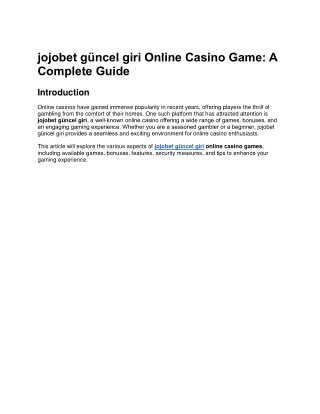 jojobet güncel giri
