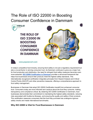 the role of iso 22000 in boosting consumer