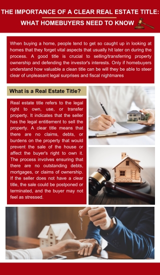 The Importance of a Clear Real Estate Title What Homebuyers