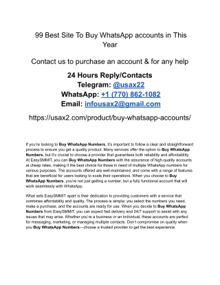 99 best site to buy whatsapp accounts in this year