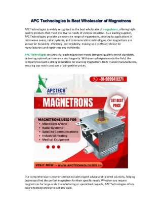 apc technologies is widely recognized as the best