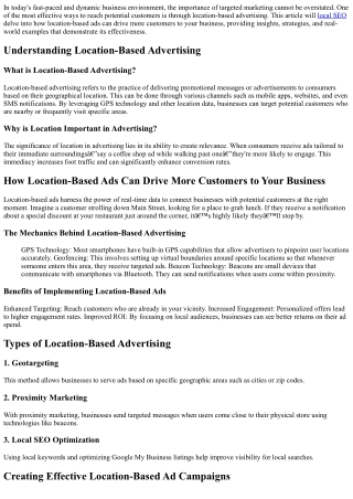 How Location-Based Ads Can Drive More Customers to Your Business