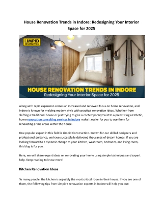 House Renovation Trends in Indore_ Redesigning Your Interior Space for 2025