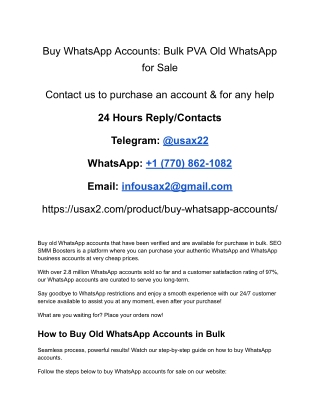 Buy WhatsApp Accounts_ Bulk PVA Old WhatsApp for Sale