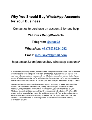 Why You Should Buy WhatsApp Accounts for Your Business