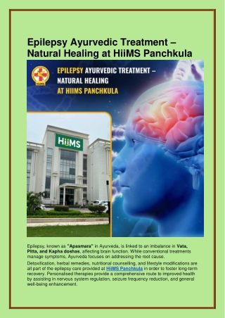 Epilepsy Ayurvedic Treatment