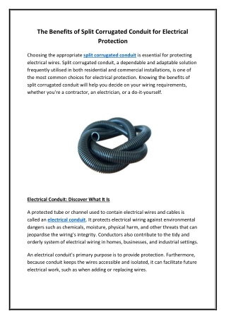 The Benefits of Split Corrugated Conduit for Electrical Protection