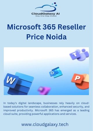Best Microsoft 365 Reseller Price in Noida: Get the Right Plan