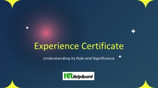 experience certificate