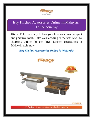 Buy Kitchen Accessories Online In Malaysia | Felice.com.my