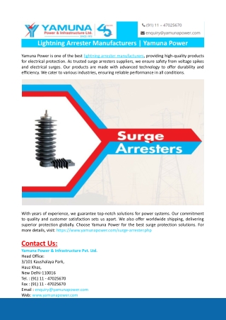Lightning Arrester Manufacturers