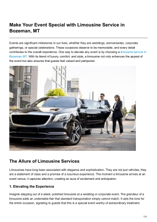 make your event special with limousine service