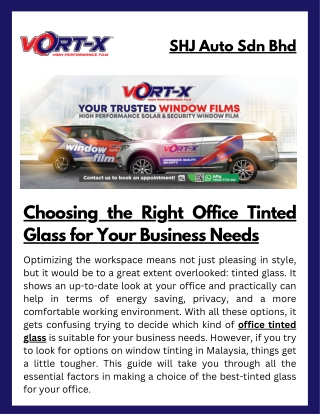 Choosing the Right Office Tinted Glass for Your Business Needs