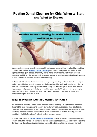 Routine Dental Cleaning for Kids_ When to Start and What to Expect