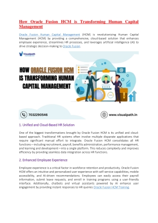 how oracle fusion hcm is transforming human