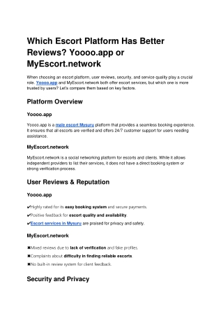Yoooo.app or MyEscort.network Comparison