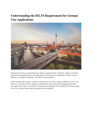Understanding the IELTS Requirement for German Visa Applications