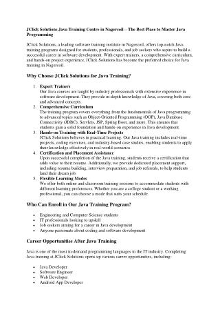 RealTime Software Training in Nagercoil