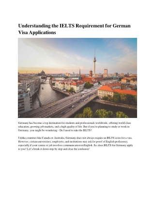Understanding the IELTS Requirement for German Visa Applications