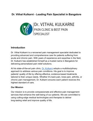 dr vithal kulkarni leading pain specialist