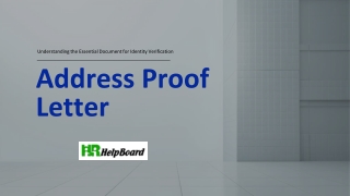 address proof letter