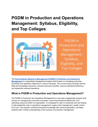 PGDM in Production and Operations Management_ Syllabus, Eligibility, and Top Colleges