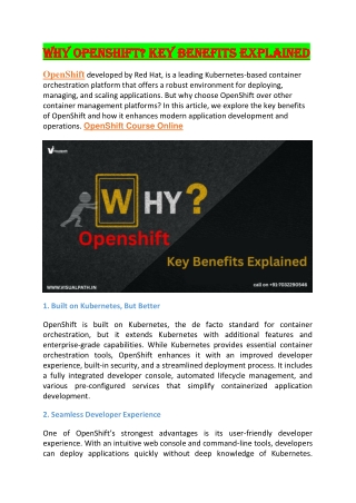 why openshift key benefits explained