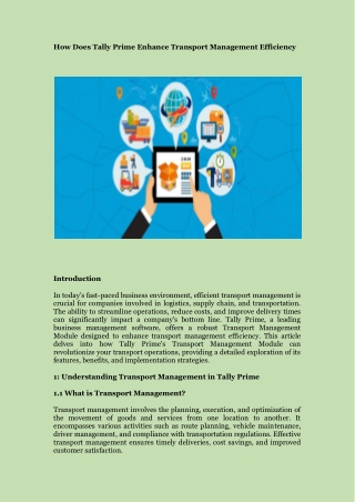 how does tally prime enhance transport management
