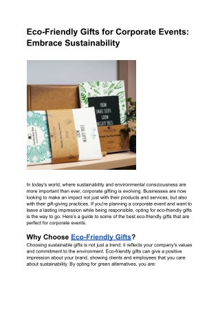 Eco-Friendly Gifts for Corporate Events_ Embrace Sustainability