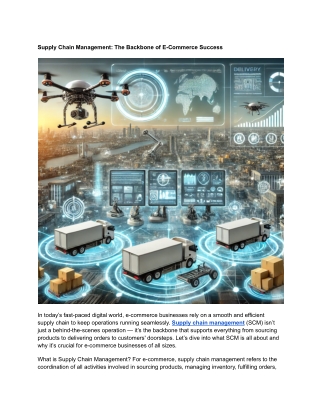 Supply Chain Management_ The Backbone of E-Commerce Success