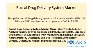 Buccal Drug Delivery System MarketPDFPDF