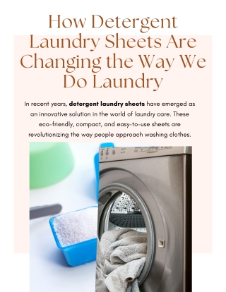 how detergent laundry sheets are changing
