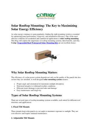 Affordable Solar Rooftop Mounting Solutions USA | Order Now