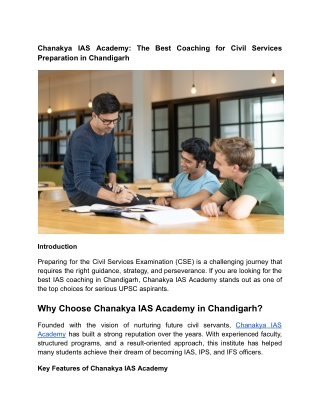 Chanakya IAS Academy_ The Best Coaching for Civil Services Preparation in Chandigarh