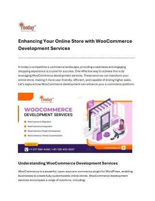 Enhancing Your Online Store with WooCommerce Development Services