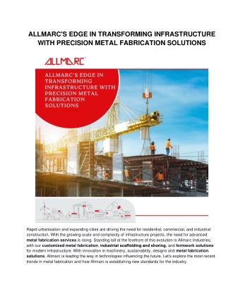 Allmarc Edge in Transforming Infrastructure with Precision Metal Fabrication Solutions