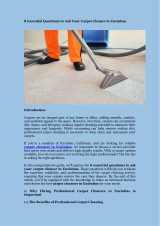 8 Essential Questions to Ask Your Carpet Cleaner in Encinitas