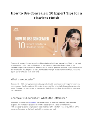 How to Use Concealer 10 Expert Tips for a Flawless Finish