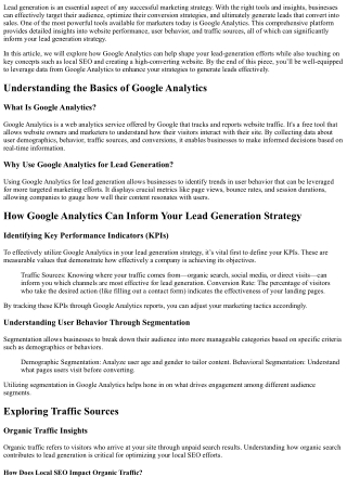 How Google Analytics Can Inform Your Lead Generation Strategy