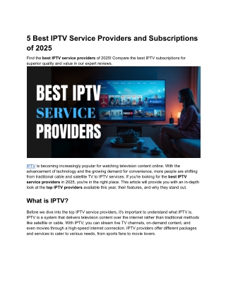 5 best iptv service providers and subscriptions