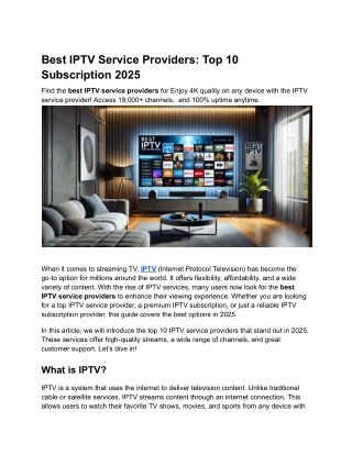 7 Best IPTV Service Providers & Subscriptions – 2025 Reviews