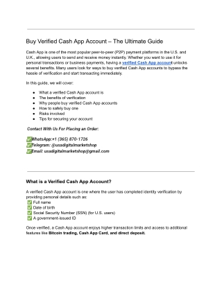 Buy Verified Cash App Account – The Ultimate Guide