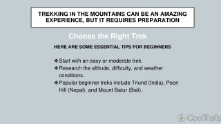 trekking in the mountains can be an amazing experience but it requires preparation